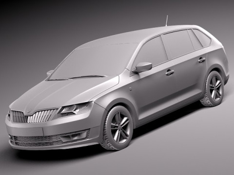 Skoda Rapid Spaceback 2014 3D 模型