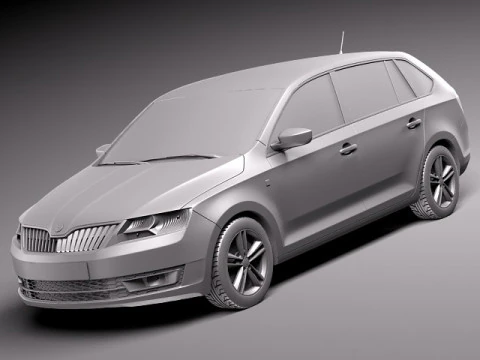 Skoda Rapid Spaceback 2014 3D Model