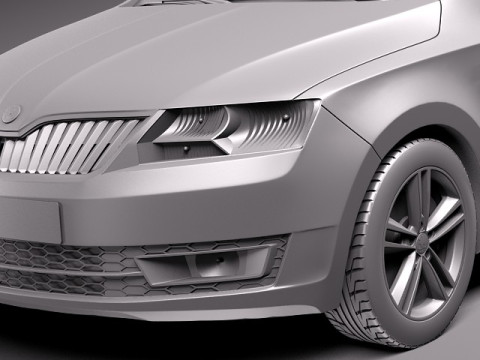 Skoda Rapid Spaceback 2014 3D 模型