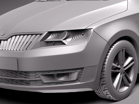 Skoda Rapid Spaceback 2014 3D Model