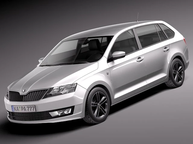 Skoda Rapid Spaceback 2014 3D Model .c4d .max .obj .3ds .fbx .stl .blend 
