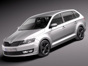 Skoda Rapid Spaceback 2014 3D Model