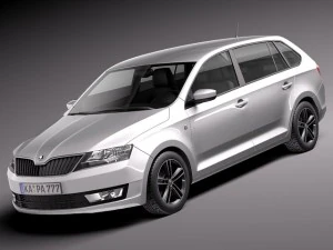 Skoda Rapid Spaceback 2014 Modelo 3D