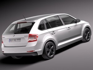 Skoda Rapid Spaceback 2014 3D 模型