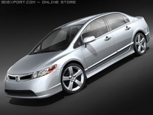 Honda Civic 2008 Sedan midpoly Modelo 3D
