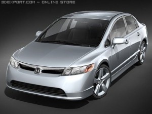 Honda Civic 2008 Sedan midpoly Modelo 3D