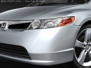 Honda Civic 2008 Sedan midpoly Modelo 3D