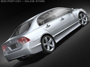 Honda Civic 2008 Sedan midpoly Modelo 3D