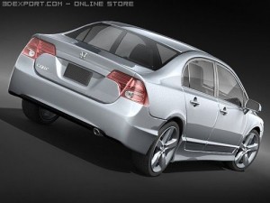 Honda Civic 2008 Sedan midpoly Modelo 3D