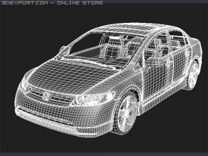 Honda Civic 2008 Sedan midpoly Modelo 3D