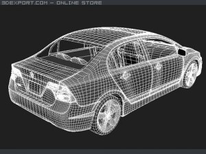 Honda Civic 2008 Sedan midpoly Modelo 3D