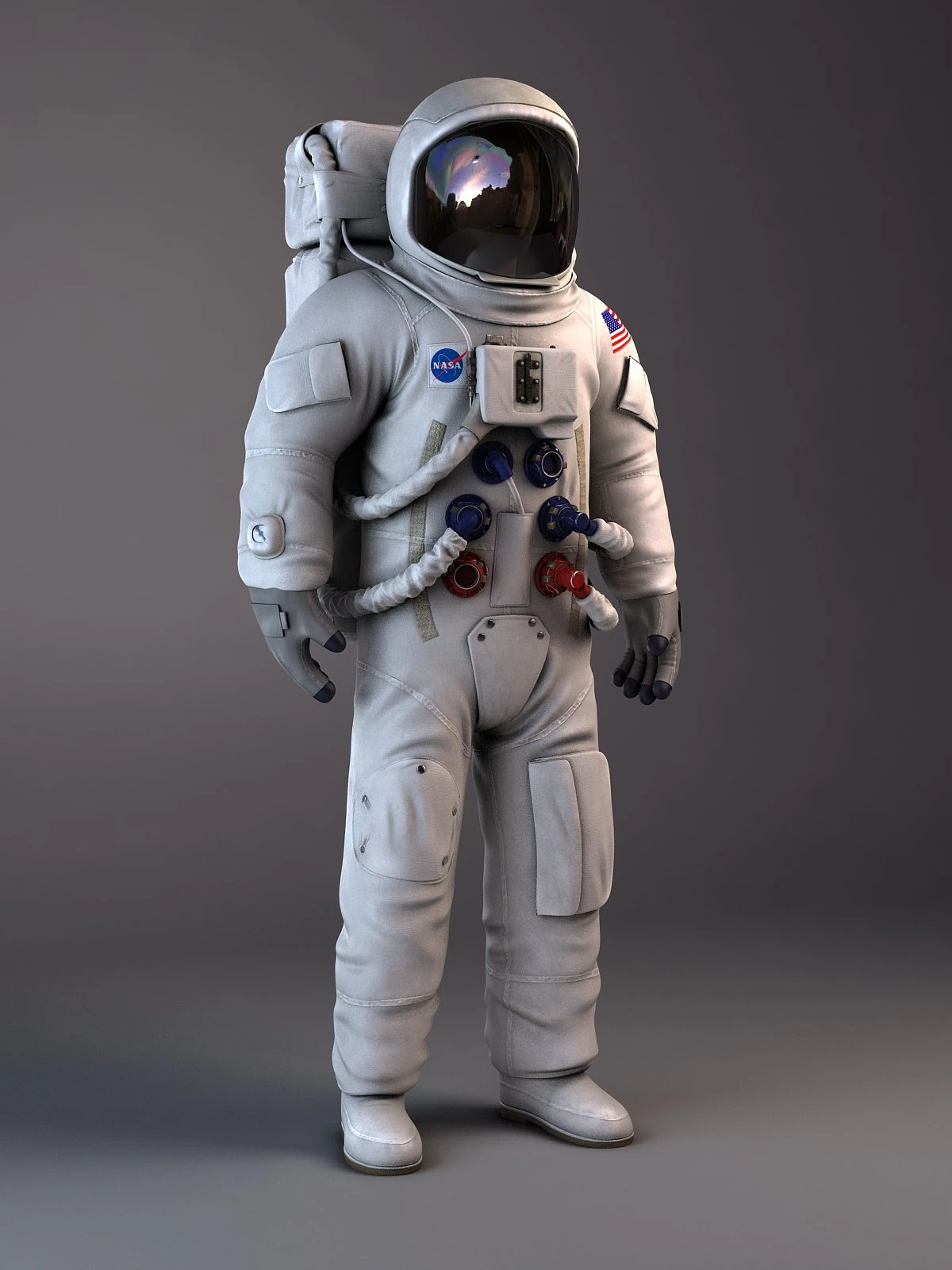NASA Astronaut Apollo 11 3D Model .c4d .max .obj .3ds .fbx .stl .blend 