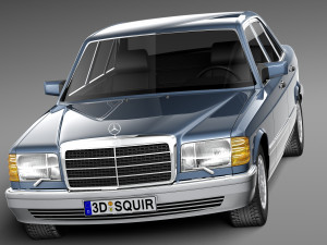 Mercedes-Benz 500 SEL 1987-1992 3Dモデル