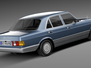 Mercedes-Benz 500 SEL 1987-1992 3Dモデル