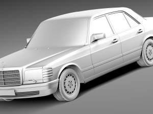 Mercedes-Benz 500 SEL 1987-1992 3Dモデル