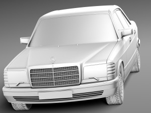Mercedes-Benz 500 SEL 1987-1992 3Dモデル