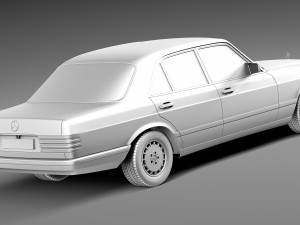 Mercedes-Benz 500 SEL 1987-1992 3Dモデル