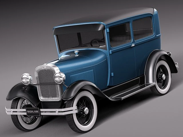 Model A Sedan 1928-1931 3D Model .c4d .max .obj .3ds .fbx .stl .blend 
