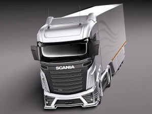 Scania R1000 2014 Аеропричіп 3D Модель