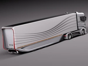 Scania R1000 2014 Аеропричіп 3D Модель