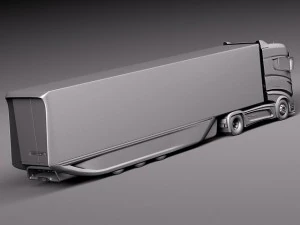 Scania R1000 2014 Аеропричіп 3D Модель