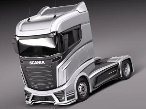 Scania R1000 2014 Аеропричіп 3D Модель