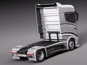Scania R1000 2014 Аеропричіп 3D Модель