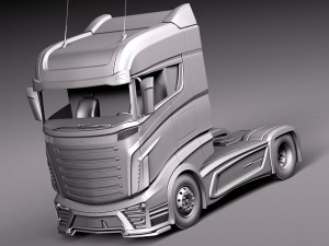 Scania R1000 2014 Aerotrailer 3D 模型