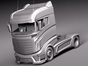 Scania R1000 2014 Аеропричіп 3D Модель