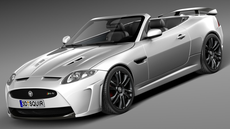Jaguar XKR-S Convertible 2013 3D Model .c4d .max .obj .3ds .fbx .stl .blend 