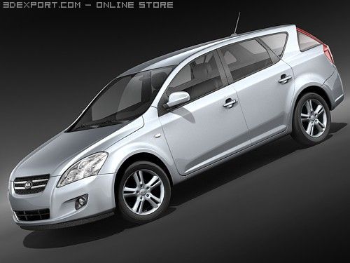Kia Ceed Sporty Wagon 3D Model .c4d .max .obj .3ds .fbx .stl .blend 