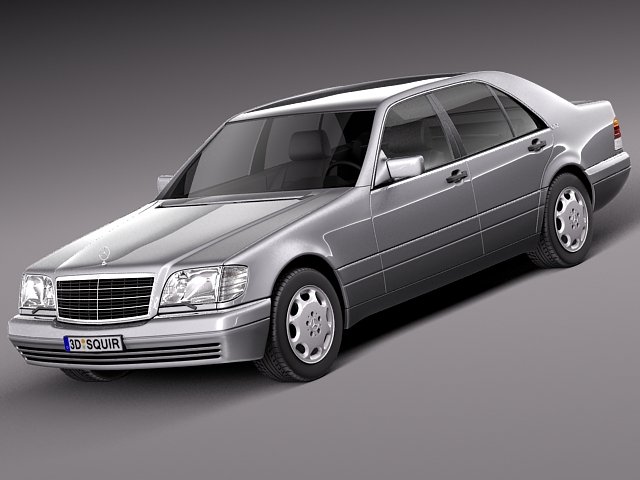 Mercedes-Benz S-class W140 1991-1998 3D Model .c4d .max .obj .3ds .fbx .stl .blend 