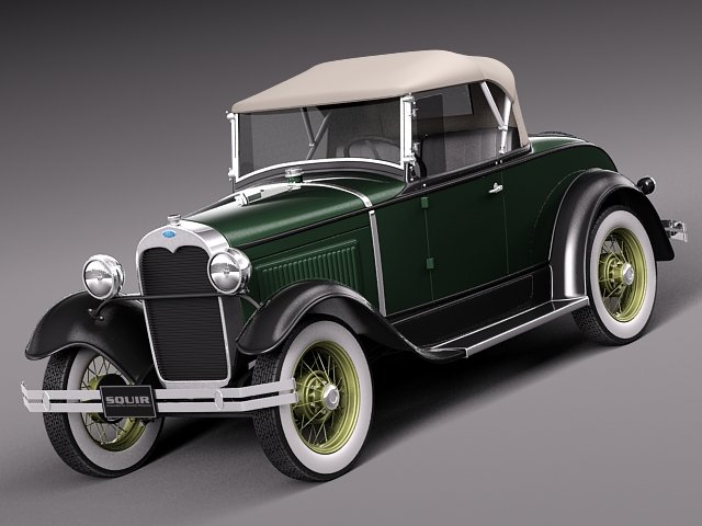 Model A Roadster 1929-1931 Model 3D .c4d .max .obj .3ds .fbx .stl .blend 