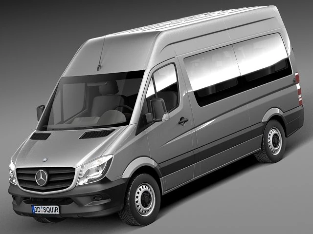 Mercedes-Benz Sprinter Passenger Van 2014 3D Model .c4d .max .obj .3ds .fbx .stl .blend 