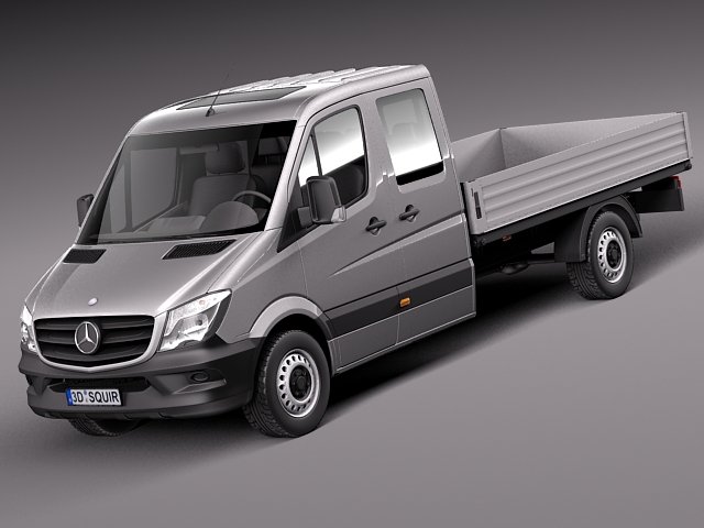 Mercedes-Benz Sprinter Pickup Long 2014 3D Модель .c4d .max .obj .3ds .fbx .stl .blend 