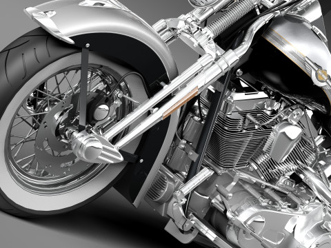 Harley-Davidson Springer FLSTS Heritage 2013 3D Model