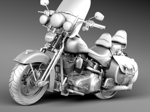Harley-Davidson Springer FLSTS Heritage 2013 3D Model