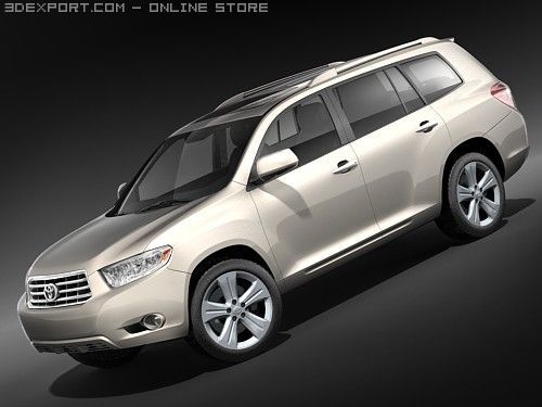 Toyota Highlander 2008 SUV 3D Model .c4d .max .obj .3ds .fbx .stl .blend 