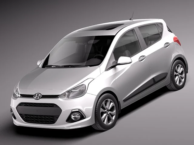 Hyundai i10 2014 3D Model .c4d .max .obj .3ds .fbx .stl .blend