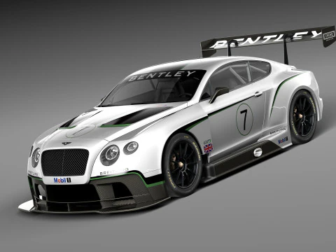 Bentley Continental GT3 2014 Race Car 3D Model