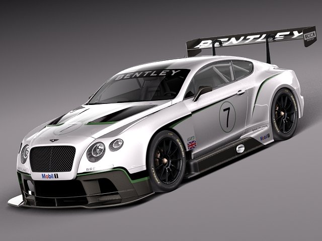 Bentley Continental GT3 2014 Race Car 3D 模型 .c4d .max .obj .3ds .fbx .stl .blend 