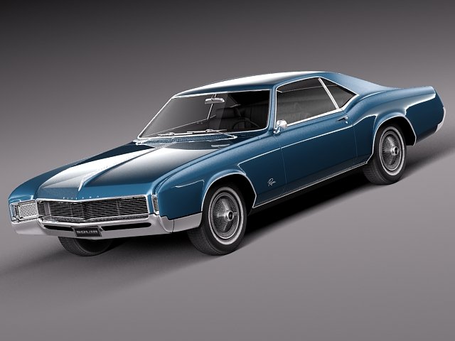 Buick Riviera 1966 3D Модель .c4d .max .obj .3ds .fbx .stl .blend 