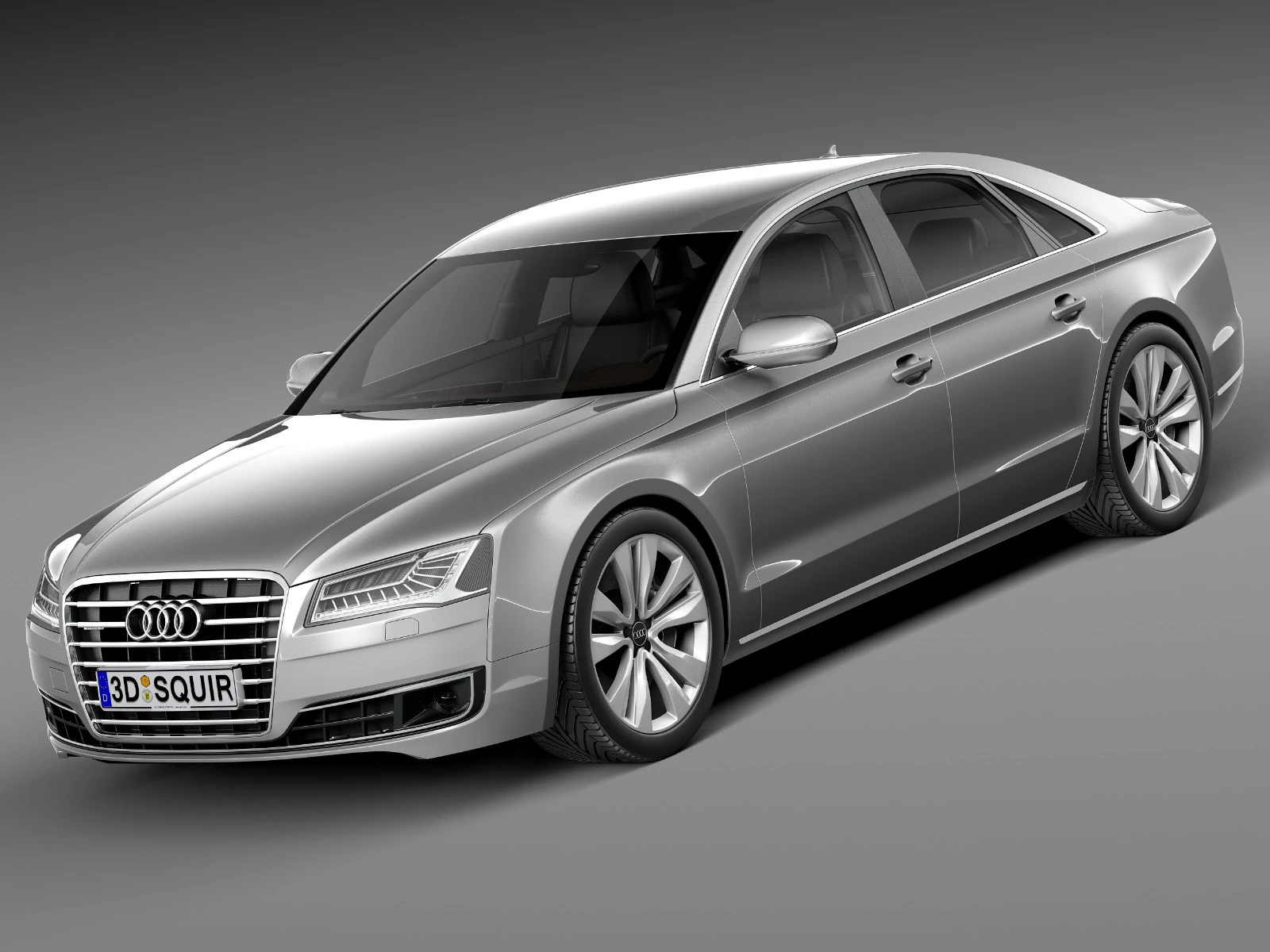 Audi A8 2014 3D Model .c4d .max .obj .3ds .fbx .stl .blend 