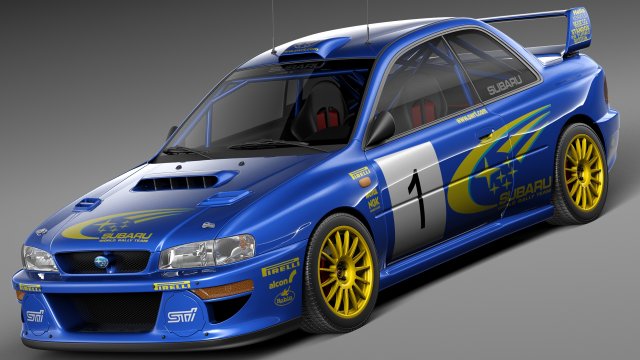 Subaru Impreza STi 22b WRC 1993-2000 3D-Modell .c4d .max .obj .3ds .fbx .stl .blend 