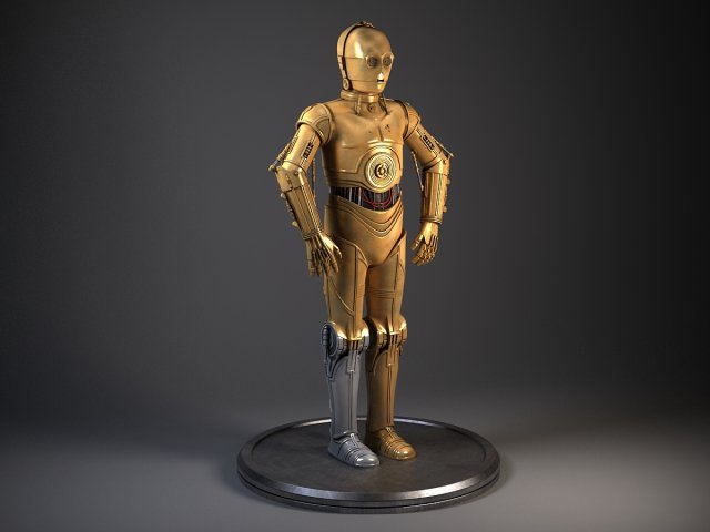 c3po star wars droid robot 3Dモデル .c4d .max .obj .3ds .fbx .stl .blend 