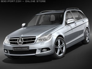 Mercedes-Benz C-class 2008 Estate Midpoly 3D Model