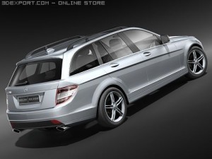 Mercedes-Benz C-class 2008 Estate Midpoly 3D Model