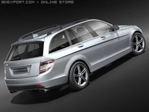 Mercedes-Benz C-class 2008 Estate Midpoly 3D Model