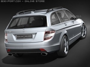 Mercedes-Benz C-class 2008 Estate Midpoly 3D Model