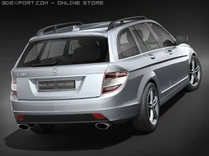 Mercedes-Benz C-class 2008 Estate Midpoly 3D Model